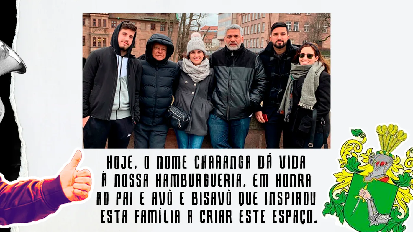 Hoje, o nome Charanga dá vida à nossa hamburgueria, em honra do pai, avô e bisavô que inspirou esta família a criar este espaço.